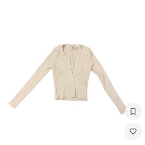 Princess Polly Unwritten Love ribbed button up henley long sleeve crop top